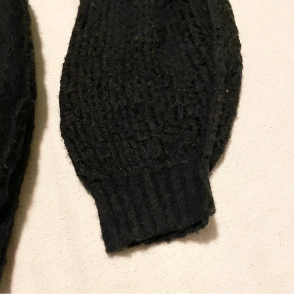 Free People Black V-Neck Twist Wrap Knit Pullover Sweater Women's Size S - Picture 7 of 15